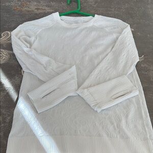 lululemon athletica White Long Sleeve Sweatshirt Ribbed Style